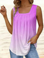5XL Plus Size Women's T Shirt Fashion Summer Gradient Pleated Square