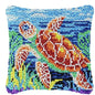 Lighthouse Sailing Latch Hook Set Embroidery Latch Hook Kit Marine Animals Latch Hook Pillow Set Button Pad Package Handmade DIY
