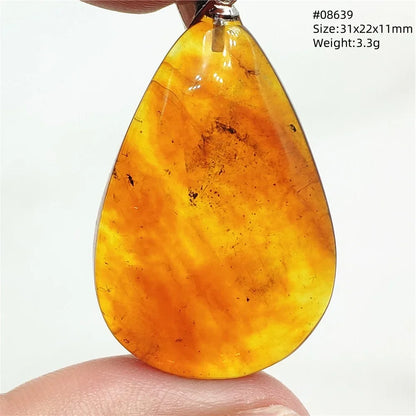Natural Amber Pendant From Baltic Flower Yellow Amber Water Drop Women Men Jewelry Reiki Stone Women Men AAAAAAA