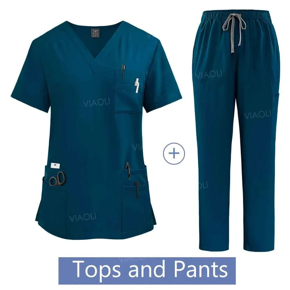 Women's Medical Suit Surgical Gown with Pockets