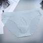 Sexy Men's Panties Ice Cool Breathable Semi Transparent Brief Solid Color Middle Waist Underwear Pump Man Bulge Pouch Briefs