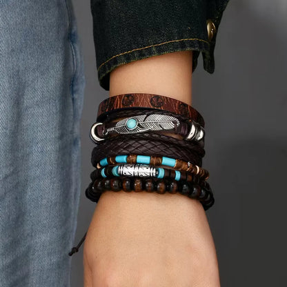 Vintage Casual 6 Pc/set Handmade Men Women Bracelets