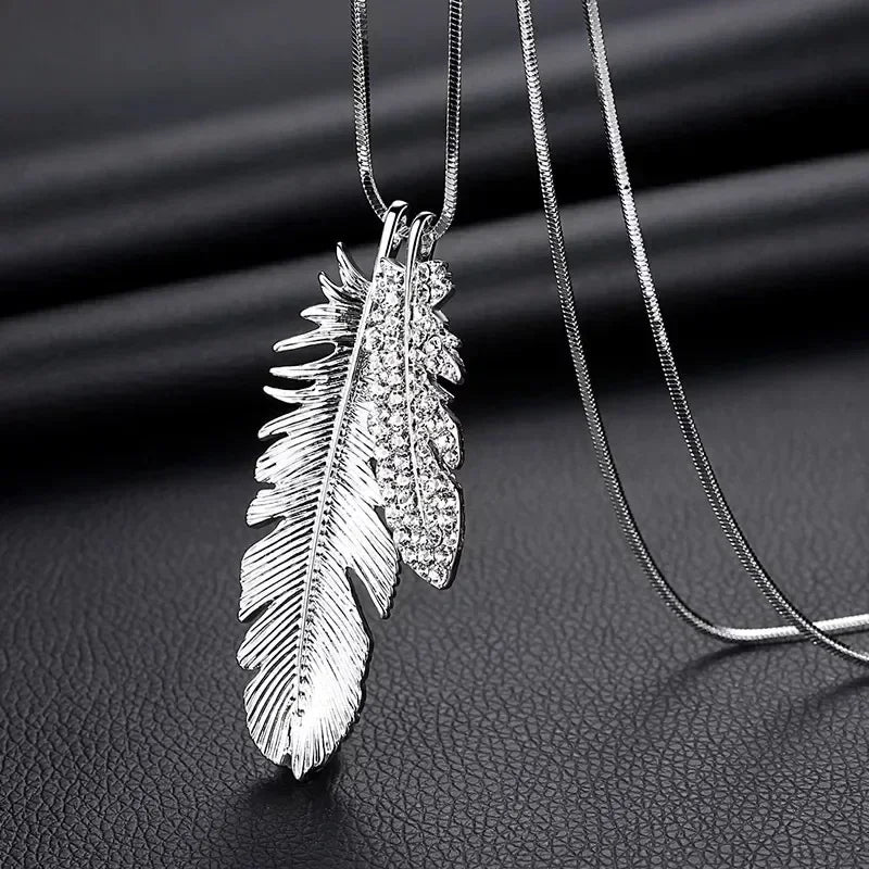 New Arrival Long Necklaces for Women 2024 Fashion Gray Crystal Choker Collier Femme Statement Necklaces & Pendants Accessories