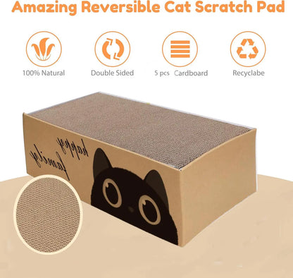 Durable Cardboard Cat Scratching Pad with Cat Bed Combo Non-Shedding All-Season Pet Bed Toy for Cats, Essential Pet Supplies