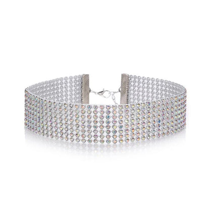 TOP Quality Cool Shiny Rhinestone Bundle Neck Popular Element Collar Necklace Punk Hip Hop Women's Choker Gift Korean Jewelry