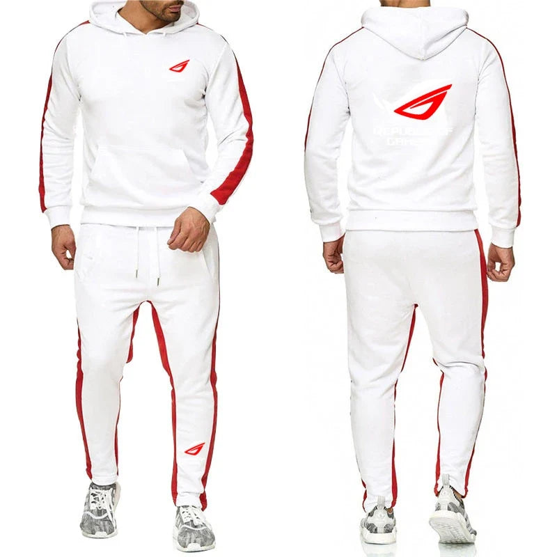 ROG Men's Fleece Tracksuit: Solid Color Jogger Set