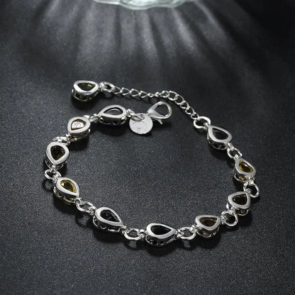Wholesale 925 Sterling silver Noble charm Bracelets Zircon chain crystal Jewelry fashion for women wedding lady cute