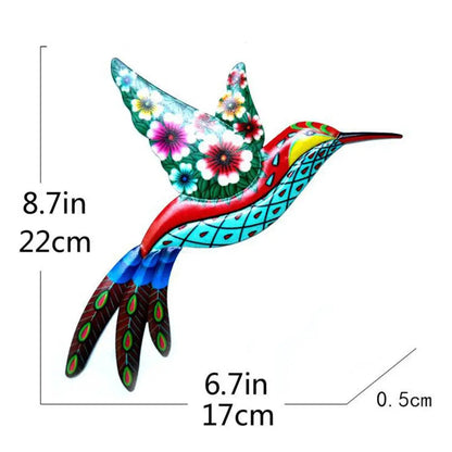 Iron Gecko Wall Art Ornaments Home Wall Decoration Simulation Realistic Metal Hummingbird Lizard Sculptures Garden Statue