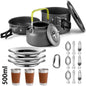Camping Cooking Set Outdoor Aluminum Lightweight Equipment Camping