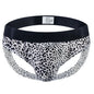 Sexy Leopard Hollow Men's Briefs  Men Underwear Low Waist Gay Jockstrap Panties Bikini Sissy Underpants Male Thong Breathable