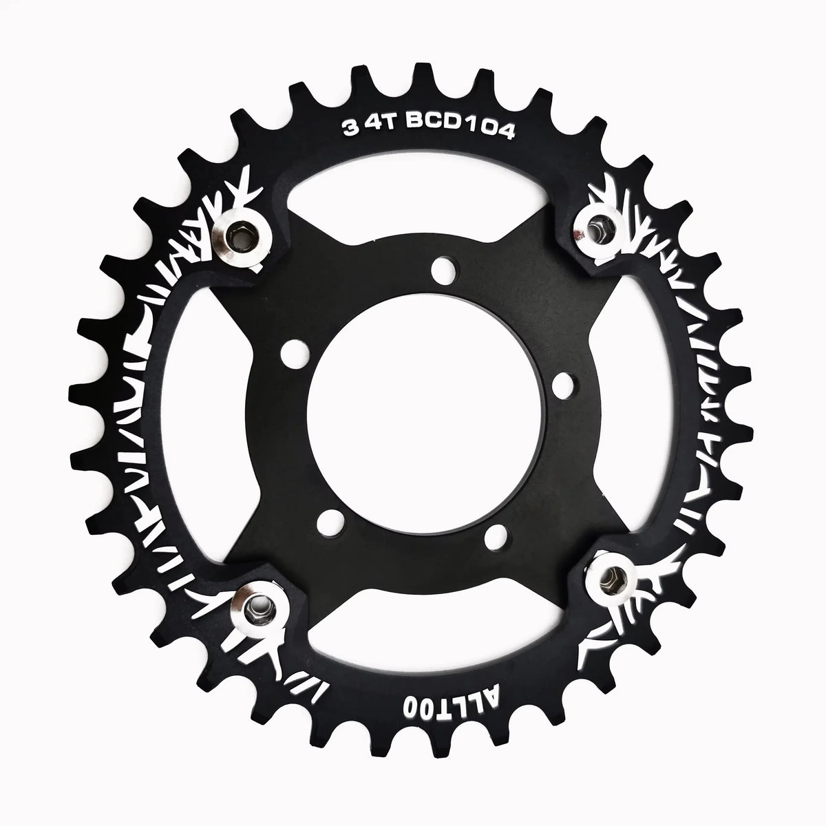 ALLTOO Bike Part Bicycle Crankset Bafang 104BCD Motor Aluminum Alloy Chainring Mid Drive Adapter For Electric E-bike 32T-52T