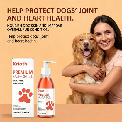 Premium Salmon Fish Oil For Pets Omega 3 Shiny Fur Immune Support Pets Coat Heart Health Dog Cat Heart Skin Nutrition Supplement