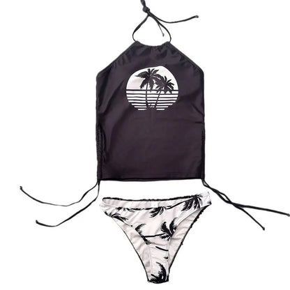 GlamWave: Women's Tied Halter Tankini Set