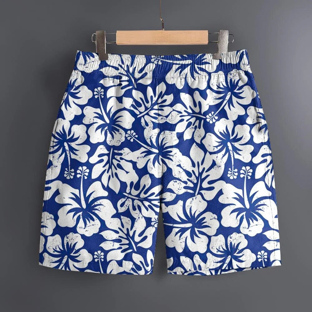 Men's Hawaiian 3D Plant Summer Pattern Beach Shorts Quick Dry Outdoor Casual Sports Shorts Fashion Men's Shorts