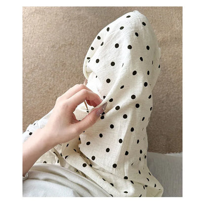 Women’s Linen Polka Dot Wide-Leg Pants
