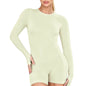 Women's Backless Long Sleeve Workout Jumpsuit