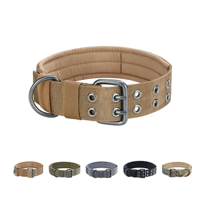 Adjustable Pet Tactical Dog Collar Durable Double Buckle German Shepherd Training Leash and Collar Large Medium Dogs Accessories