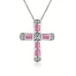 Huitan Modern Cross Pendant Necklace for Women Fashion Stylish Gorgeous Neck Accessories Temperament Elegant Chic Party Jewelry