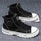 Men's Canvas Shoes Male High Top Casual Breathable Sports Shoes Gray Skateboarding Vulcanized Shoes Comfort Sneakers 2025 New
