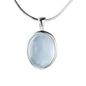 925 Sterling Silver Necklace with Moonstone and Natural Aquamarine Pendant, Necklace, Clavicle Chain, Women's Jewelry