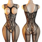 Sexy Big Loophole Open Bra BodySuits Erotic Crotchless Lingerie Women Fishnet Hollow Exposed Breast Adult Plus Size Underwear