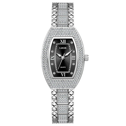 Women's Crystal Tonneau Quartz Bracelet Watch