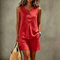 Summer Button Vest Drawstring Pocket Shorts Suit Women Casual Two Piece Set Solid Color Beach Holiday Outfits
