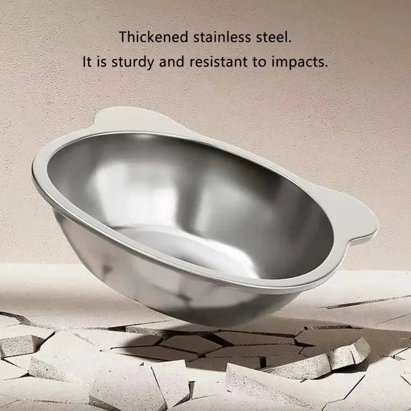 ‌304 Stainless Steel Raised Cat Bowl with 15° Elevated Design Tilted Neck Guard Healthy Feeding Shatterproof for Cats Puppies