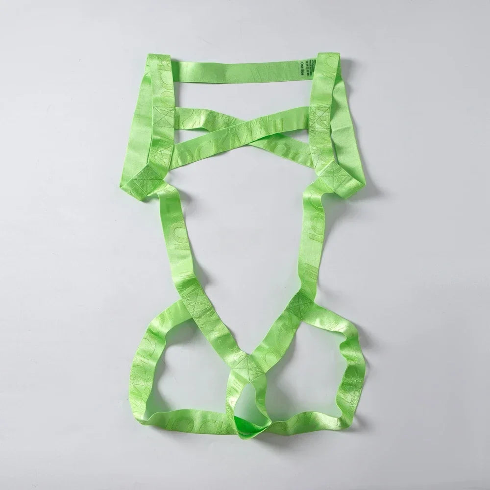 Sexy Lingerie Man Harness Chest Bodysuit Fetish Men Hollow Out Bondage Jockstrap Gay Underwear Men's Jumpsuit Ring Strap Fun