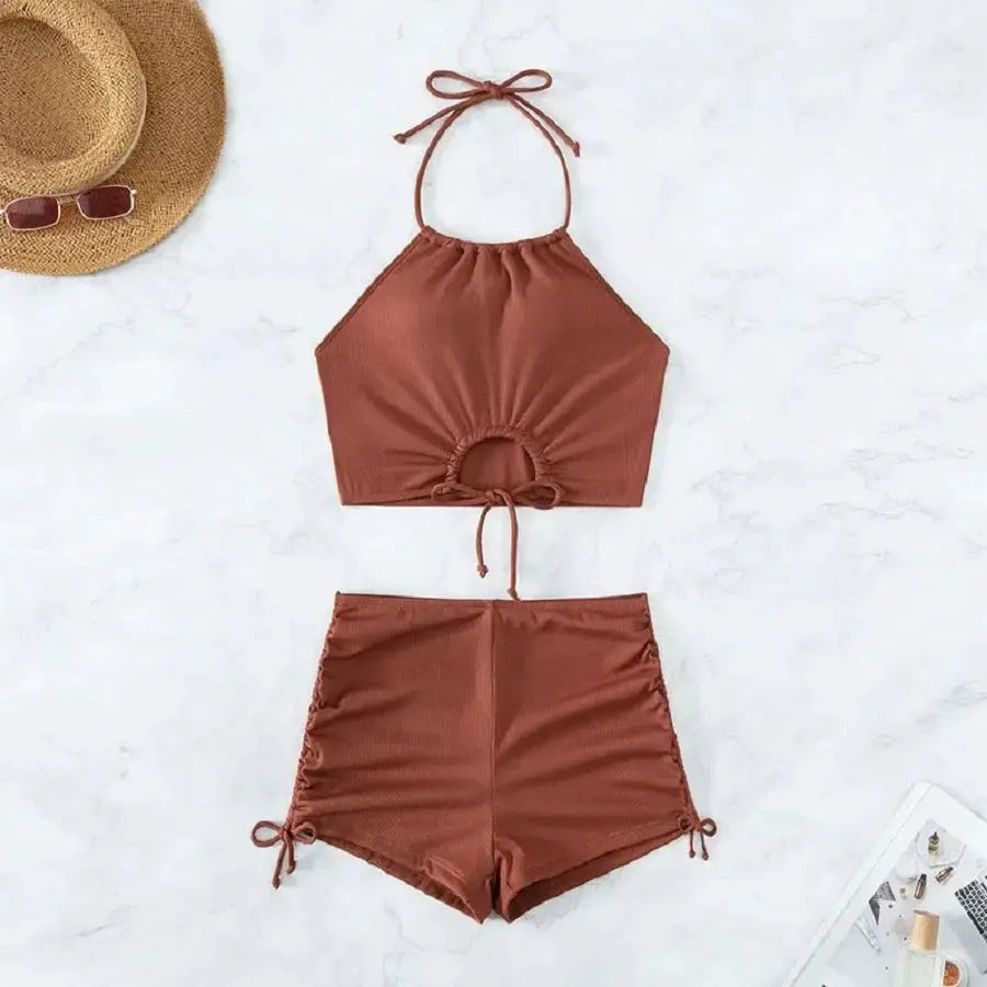 T-Shirts Sexikinis Swim Azul Bikini Set Women's Summer Beach Two-Piece - Premium Fabric
