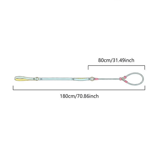 Double Handle Pet Dog Training Round Rope Light Weight Nylon P Chain Adjustable for Small Medium Dogs Walking Leash Pet Supplies