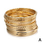 12pcs Punk Curb Cuban Chain Bracelets Set for Women Miami Boho Thick