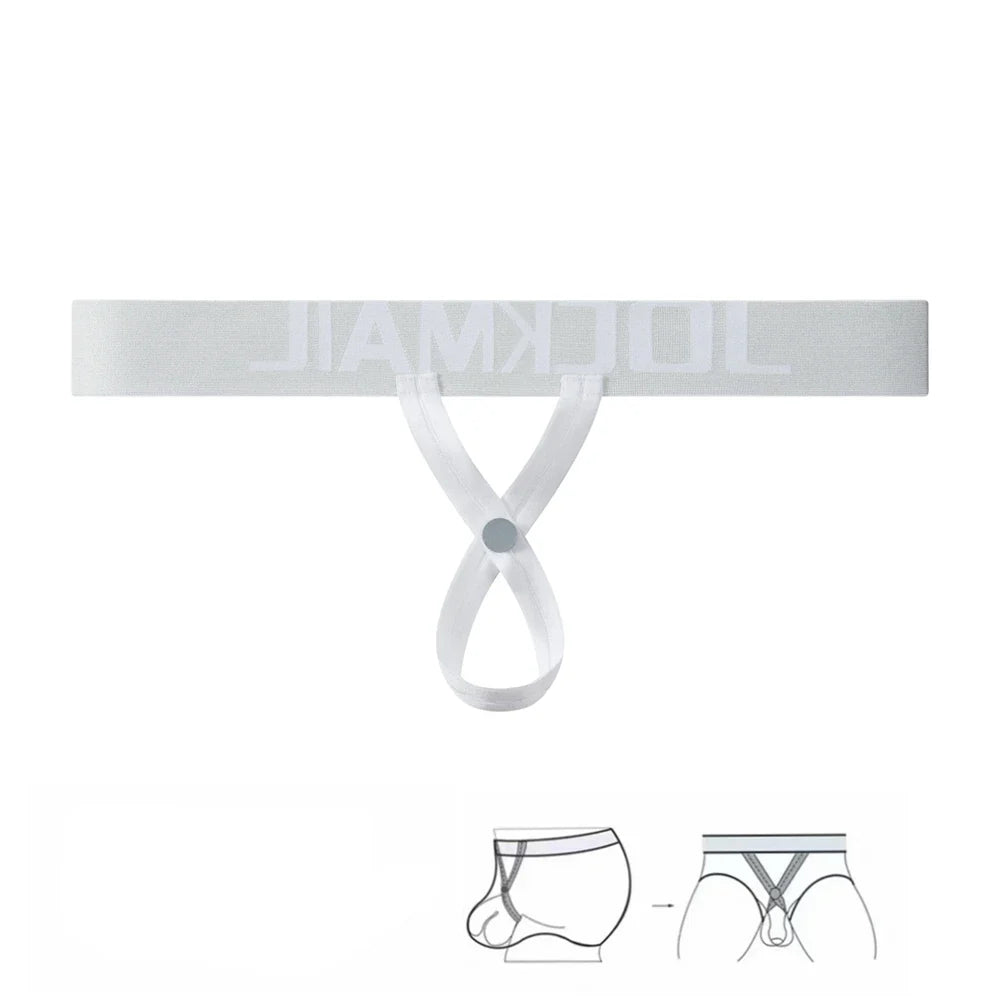 Cockstraps Men Jockstrap Panties Sexy Thongs G String Adjustable Mobile Buttons Ring Penis Cockring Gay Underwear Thong Lingerie