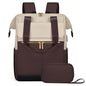 Cream Color Women Travel Laptop Backpack Large Capacity Multi-Piece Luggage Bag Simple Versatile Shoulder School Bag Travel Bags