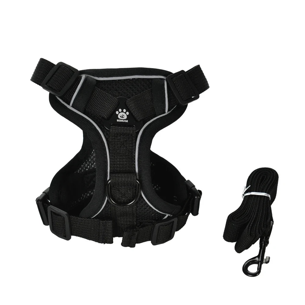 Pet Dog Leash Harness Tactical Training Puppy Vest Harnesses For Small Medium Dogs Cats Reflective Pug Chest Strap Accessories