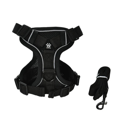 Pet Dog Leash Harness Tactical Training Puppy Vest Harnesses For Small Medium Dogs Cats Reflective Pug Chest Strap Accessories