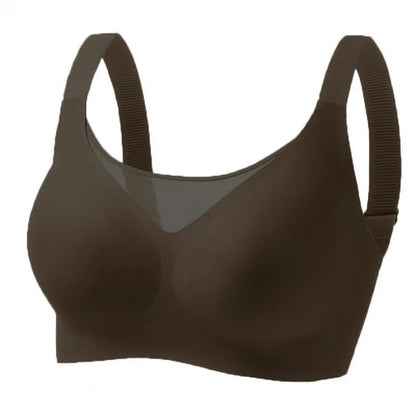Women's Seamless Jelly Bra Plus Size Anti-Exposure Large Cup Large Breast Anti-Sagging and Side Breast Support Bra for Women