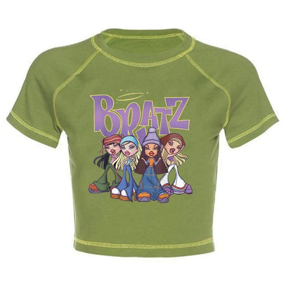 Women's Y2K Gothic Cartoon Print T-Shirt Trendy