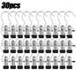 Premium Stainless Steel Clothes Pegs with Hooks - Space-Saving Laundry Hangers for Pants, Towels & Closet Organization