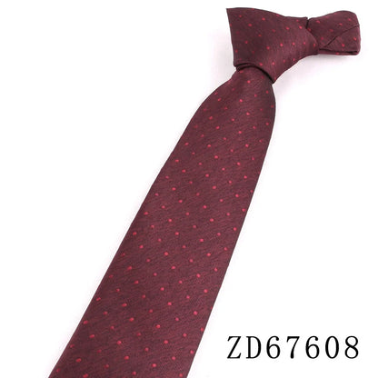 NEW 8cm Wide Tie For Man Jacquard Necktie Luxury Flower Business Neck Tie Suit Cravat Dark Red Ties For Wedding Party Men Gift