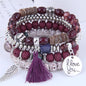 Bohemian Beads Charm Bracelets & Bangles for Women Fashion Love Feather Tassel Bracelet Multilayer Bracelet Femme 2024New