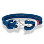 MKENDN Creative Contrast Double Strand Anchor Bracelets Men Women Nautical Survival Rope Bracelets Stainless Steel Anchor Buckle