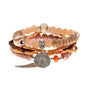 3pcs Boho Bohemian Pink Butterfly Pendant Charm Beads Bracelets Set For Women Stone Wristband Bracelet Bangles Pulseras Feminina