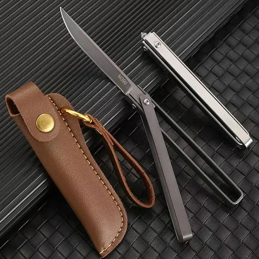 Stainless steel outdoor camping folding knife multipurpose field delicate folding knife high hardness carry portable knife