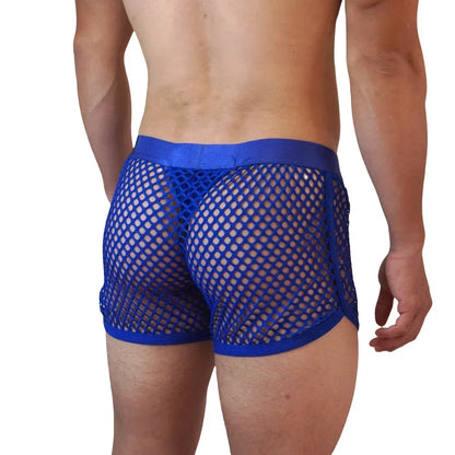 Men Underwear Boxer Thong 2 in 1 Lined with Thong Jockstrap Home Shorts Boxer Man Panties Sexy Soft Sport Short Boxer Mesh