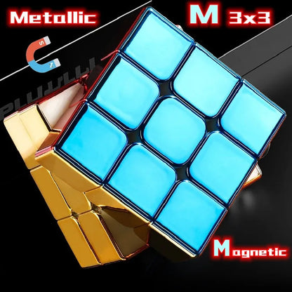 Gold Metallic Magnetic 3x3 Cube