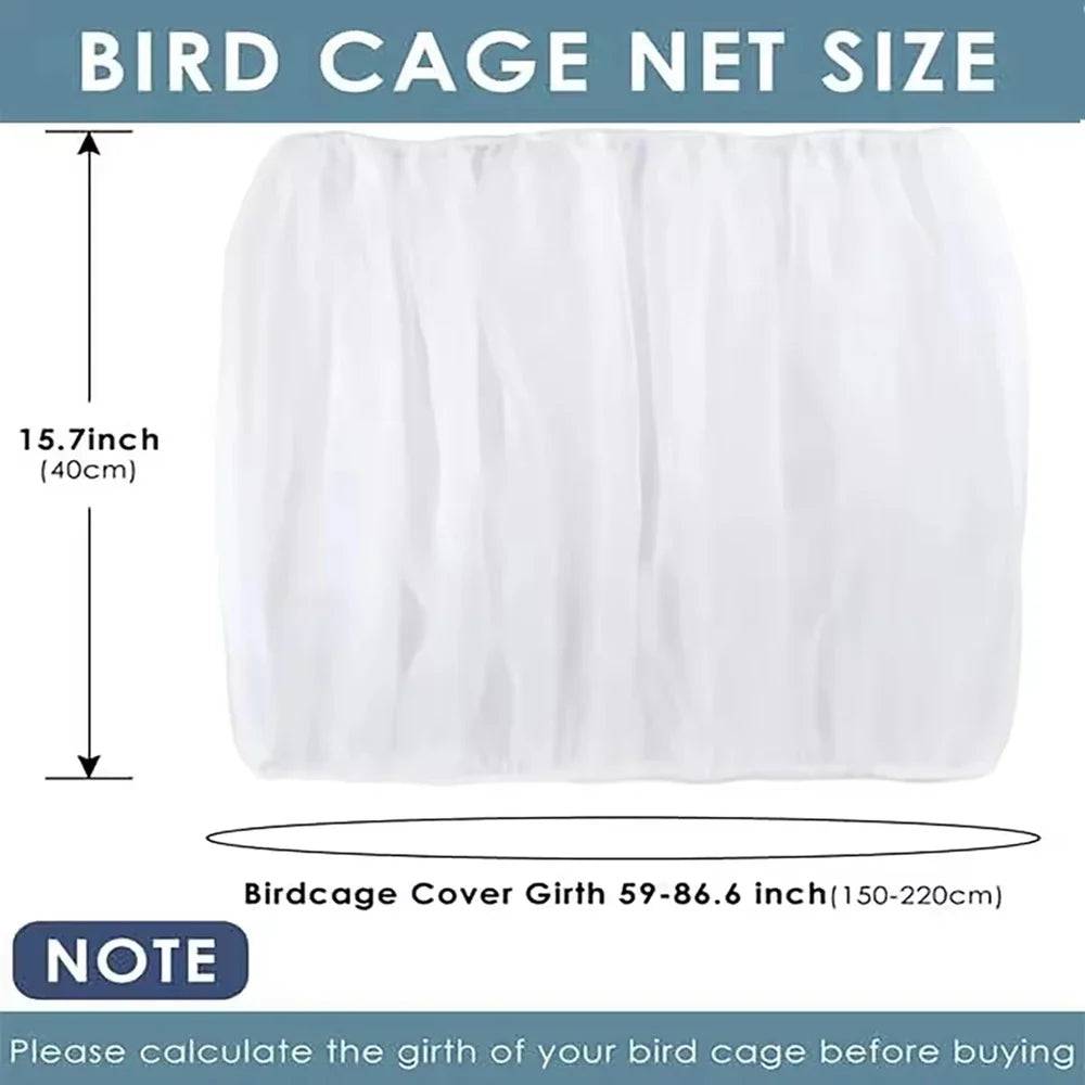 1PC Square round Bird Cage Clothes Cover Splash Proof Mosquito Net Screen Parrot Protection Net Cage Accessory