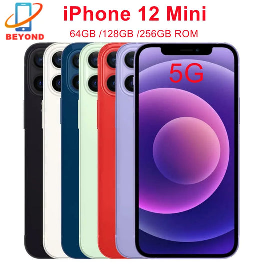 Original Apple iPhone 12 Mini 12Mini 5.4" OLED RAM 4GB ROM 64/128/256GB A14 IOS Face ID NFC 5G 99% New Unlocked Cell Phone