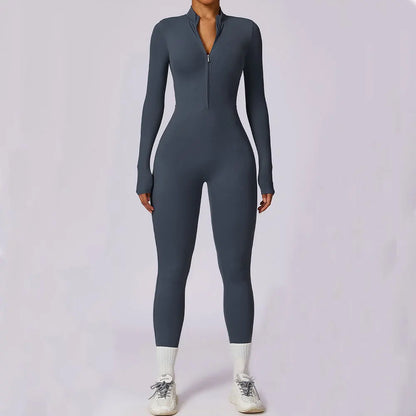 Yoga Jumpsuit Long Sleeved Zipper Rompers