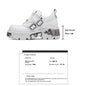 Platform Metal Punk Flats Cross Tied Buckle Single Shoes Zip Round Toe Gothic Runway Casual Women Shoes Goth Black Chunky